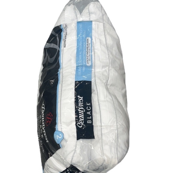 Beautyrest Black Luxurious Down Alternative Pillow, 2-Pack, Queen 400 Thread Ct - Picture 10 of 11